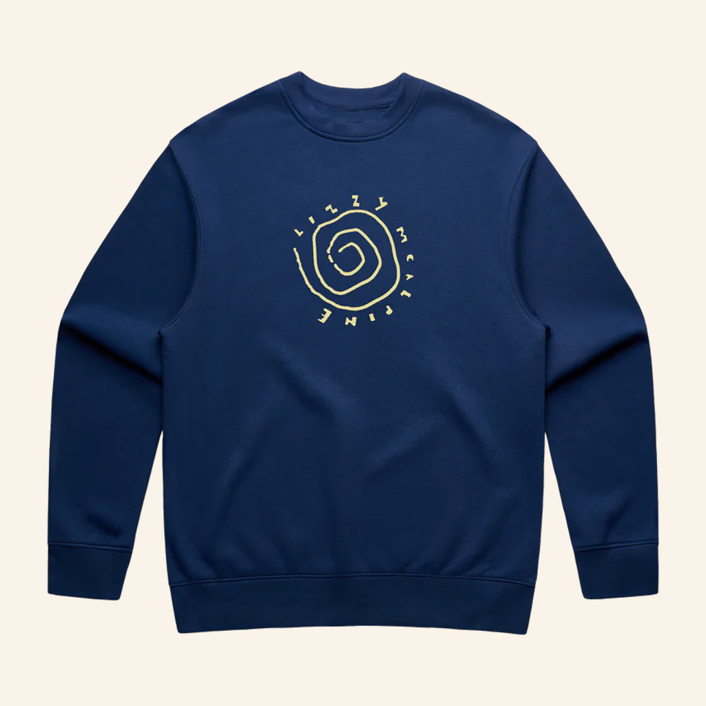 Lizzy McAlpine Merch Navy Vortex Crewneck Sweatshirt Gifts For Girlfriend