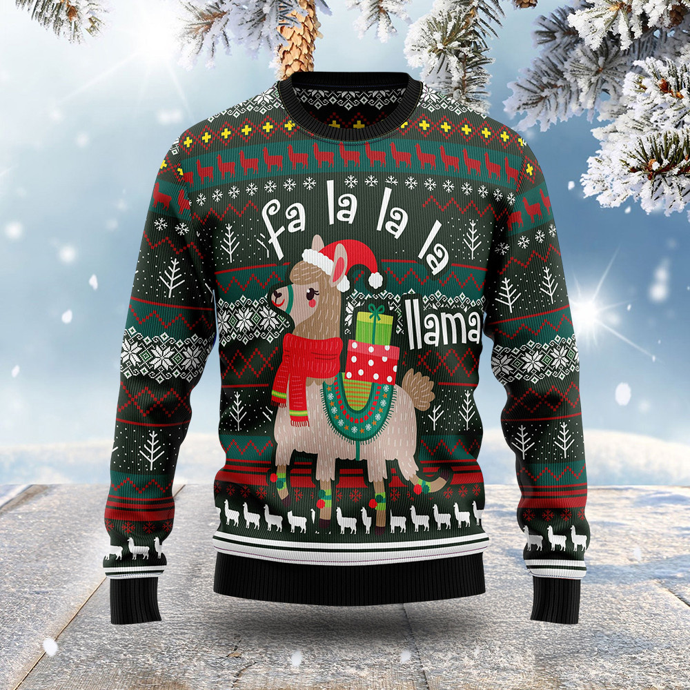 Llama Fa La La La Christmas Ugly Sweater Christmas Themed Llama Lovers Xmas Gifts