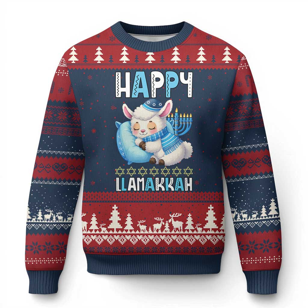 Llama Happy Llamakkah Ugly Christmas Sweater Cute Llama Jewish Holiday Gift