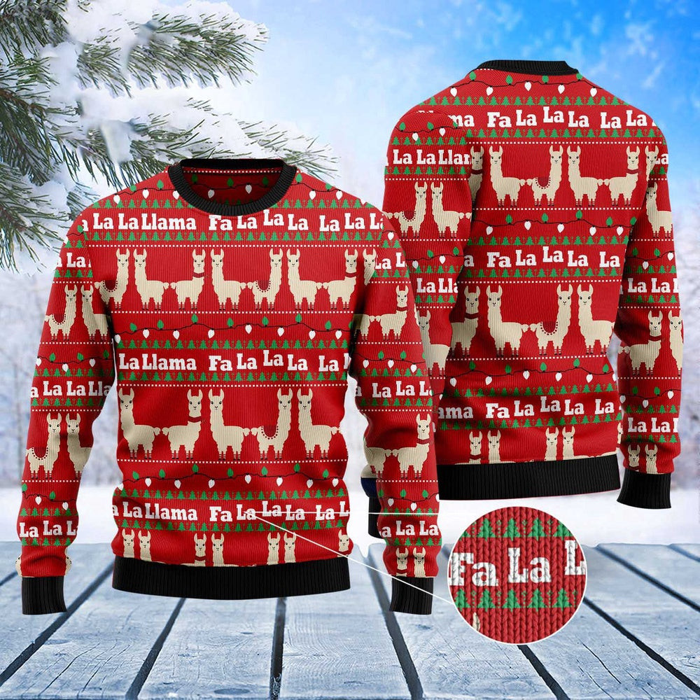 Llama Lalala Ugly Christmas Sweater Funny Ugly Christmas Sweater Gifts For Couples