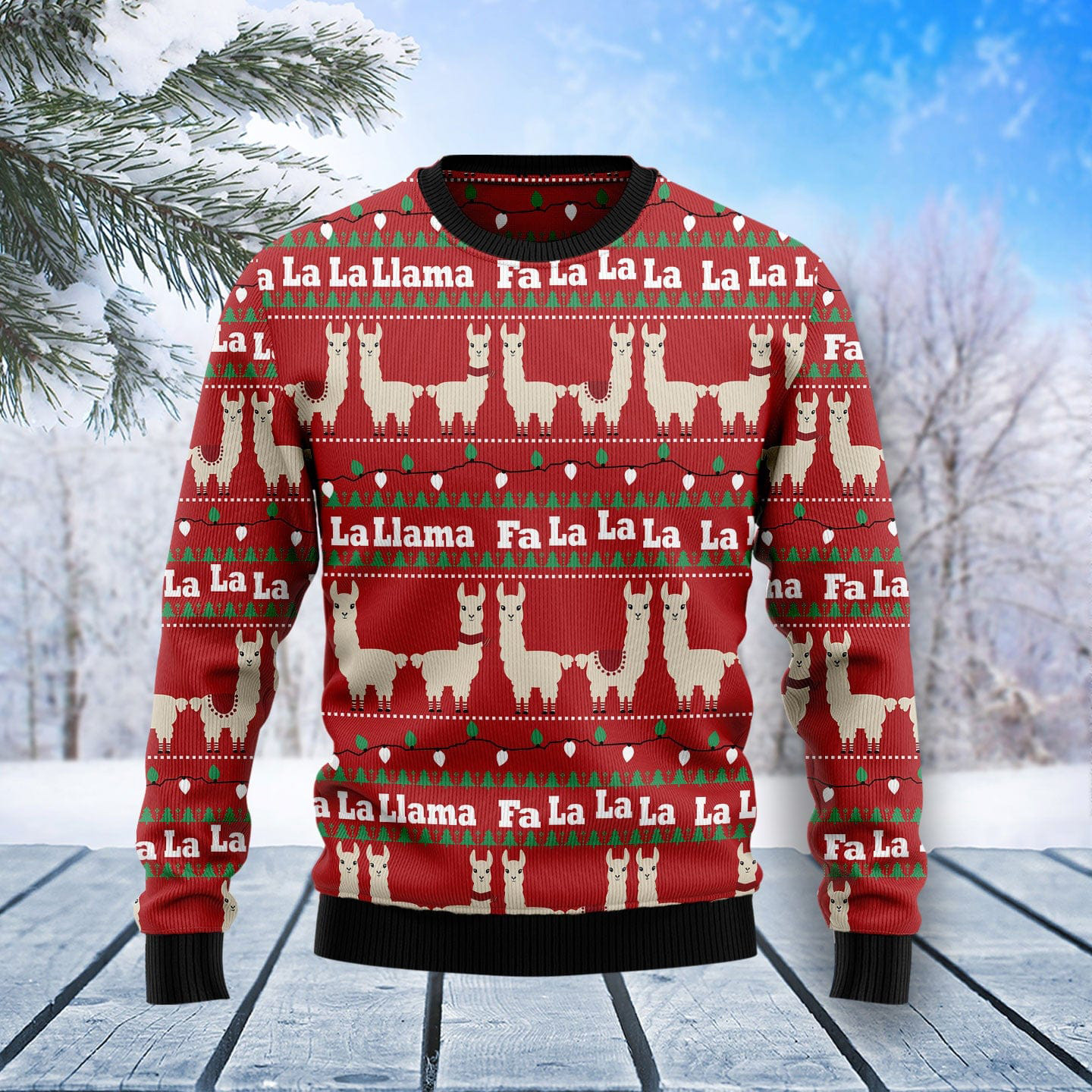 Llama Lalala Ugly Christmas Sweater Xmas Clothing Christmas Gifts For Llama Lovers