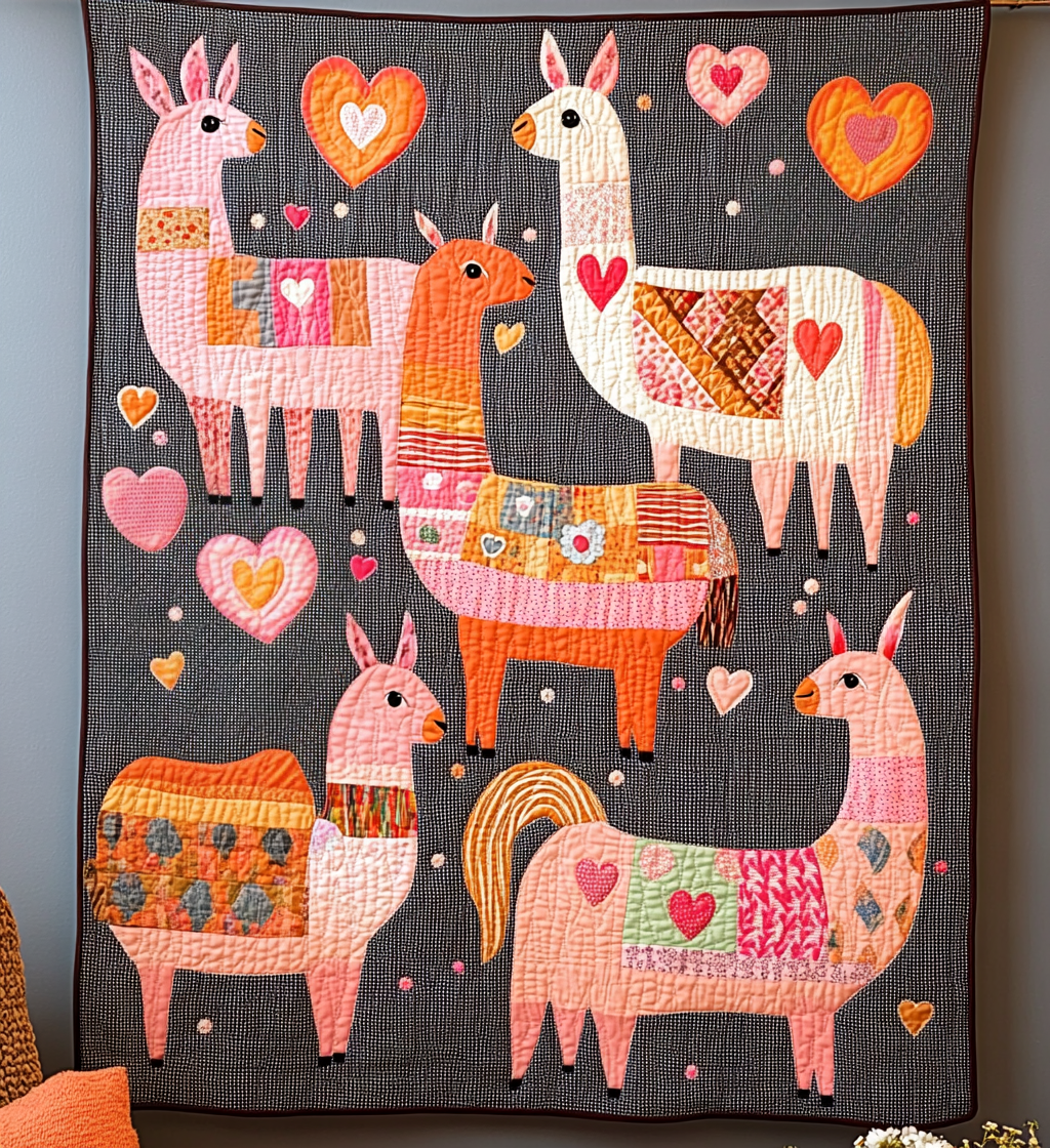 Llama Love Quilted Blanket Llama Gifts For Her