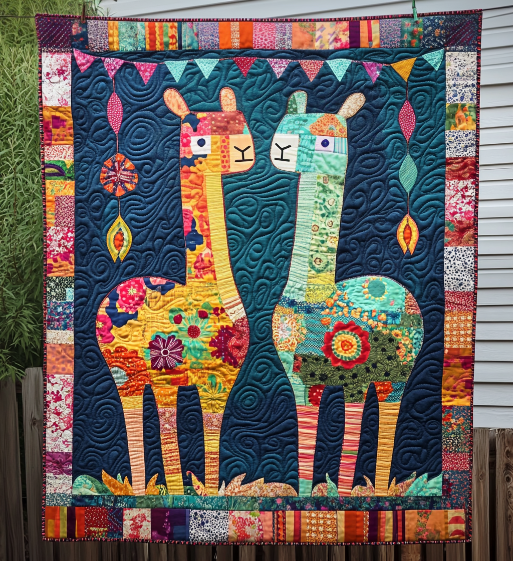 Llama Parade Quilted Blanket Llama Gifts For Her