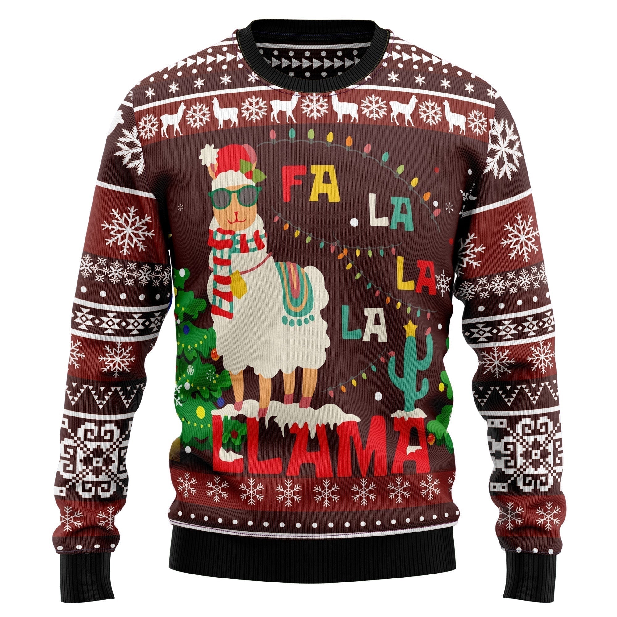 Llama Santa Falalala Ugly Christmas Sweater Funny Xmas Pullover Gifts For Llama Lovers
