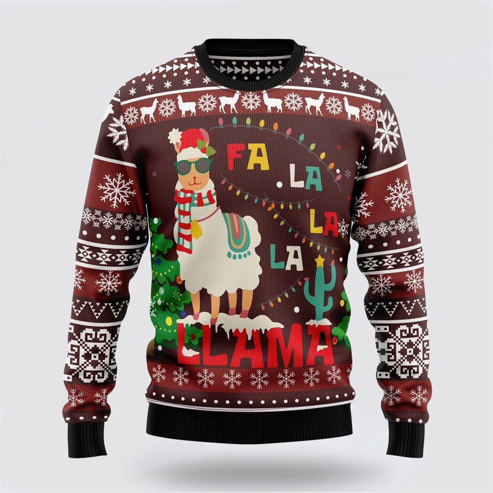 Llama Santa Falalala Ugly Christmas Sweater Unique Christmas Gifts For Family
