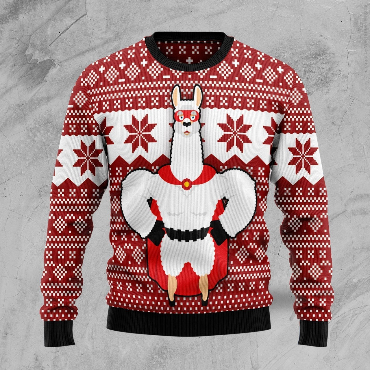 Llama Superhero Ugly Christmas Sweater Cozy Winter Clothing Xmas Gifts For Llama Lovers
