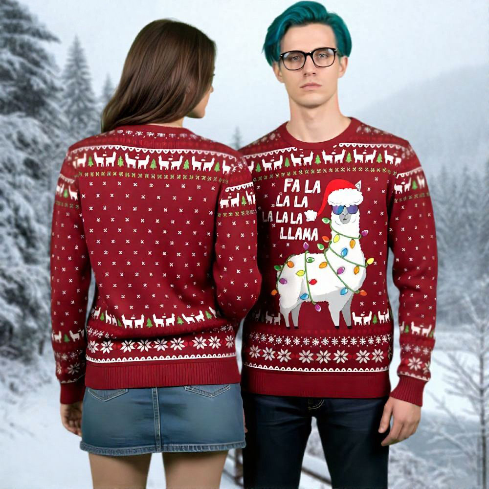 Llama Ugly Christmas Sweater Animal Themed Funny Christmas Sweater Gifts For Pet Lovers