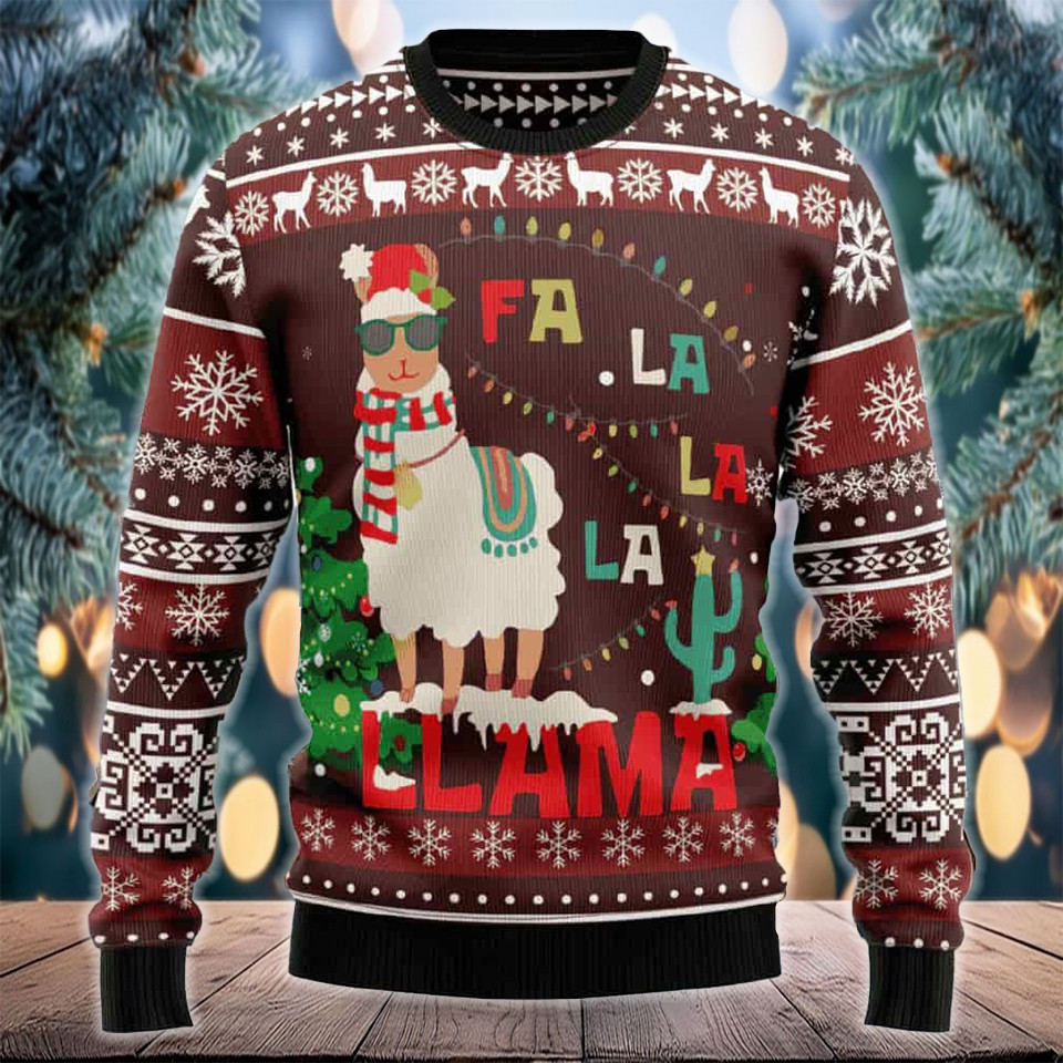 llama Ugly Christmas Sweater Funny Clothing Clothing Gifts For Besties