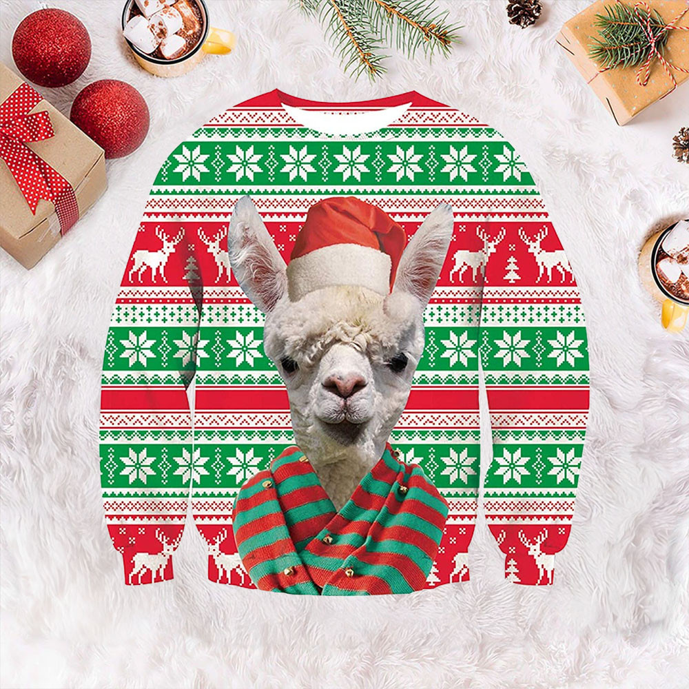 Llama Ugly Christmas Sweater Unique Xmas Sweaters Gifts For Llama Lovers