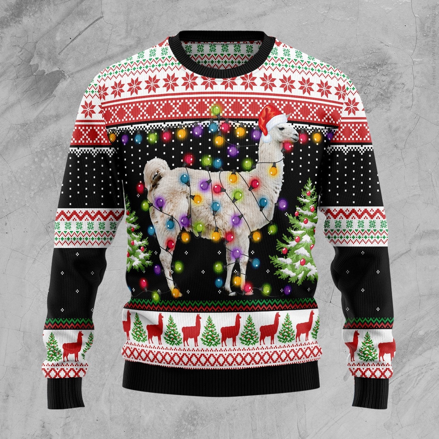 Llamas Xmas Light Bulb Ugly Christmas Sweater Cute Christmas Gifts For Llamas Lovers