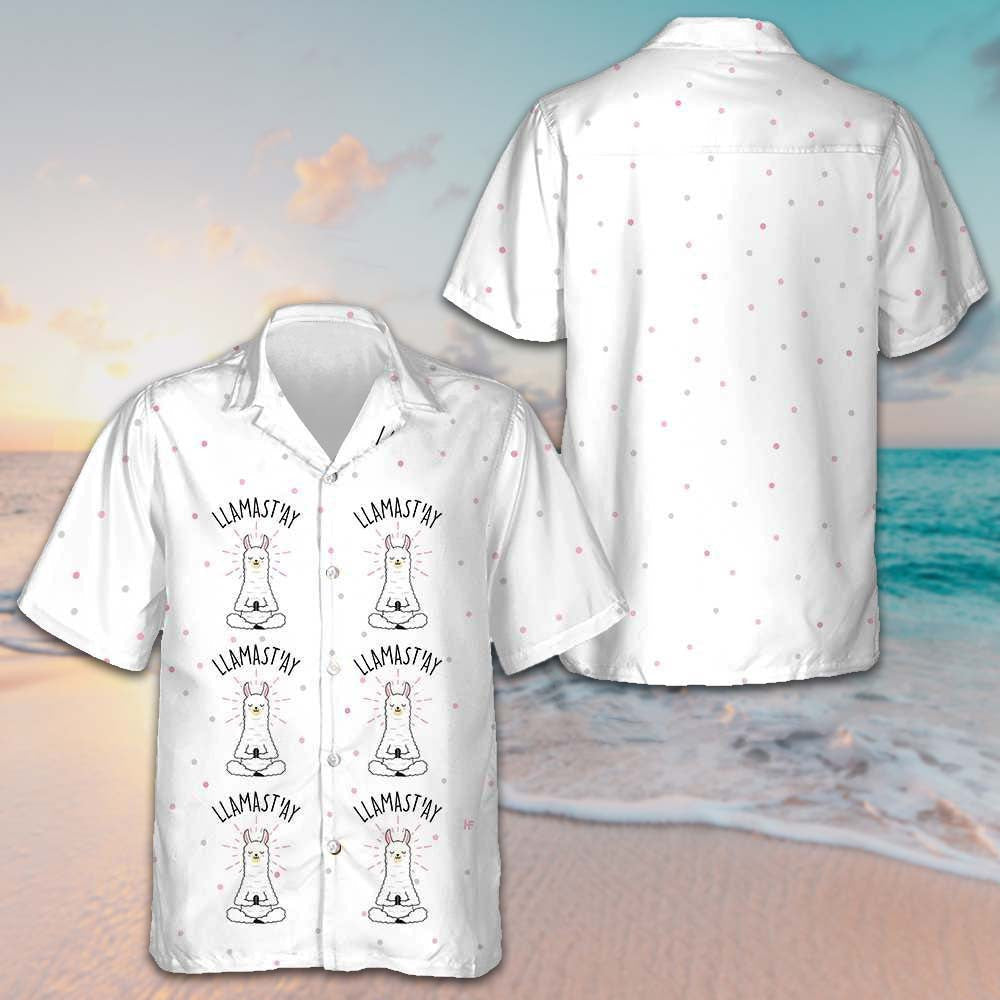 Llamastay Alpaca Hawaiian Shirt Funny Meditating Alpaca Shirt Gifts For Him Llamastay Alpaca Hawaiian Shirt Funny Meditating Alpaca Shirt Gifts For Him