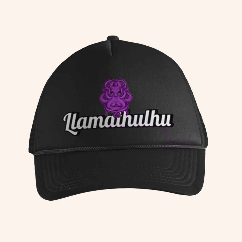 Llamathulhu's Merch Llamathulhu Trucker Hat Birthday Present For Him Llamathulhu's Merch Llamathulhu Trucker Hat Birthday Present For Him
