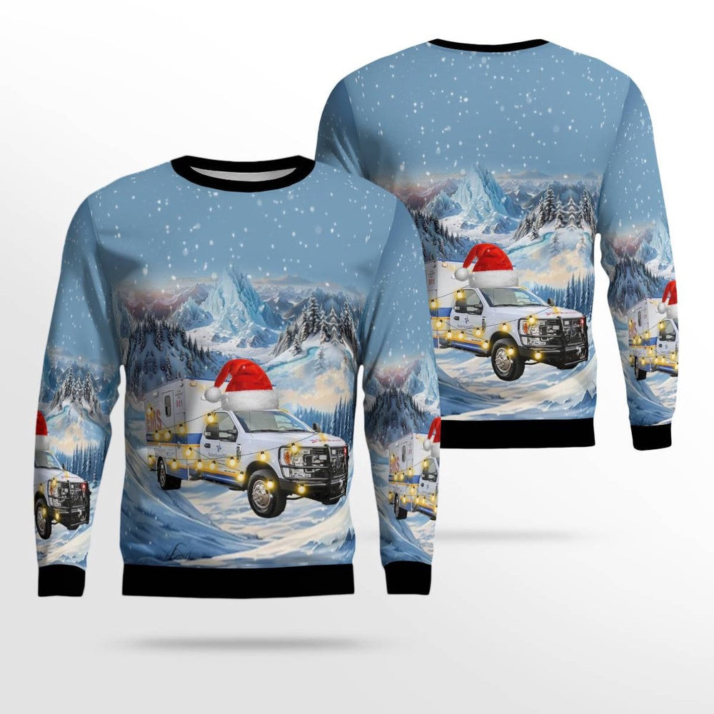 Llano Texas Llano County EMS Christmas AOP Ugly Sweater Christmas Unisex Sweaters Gift For Christmas