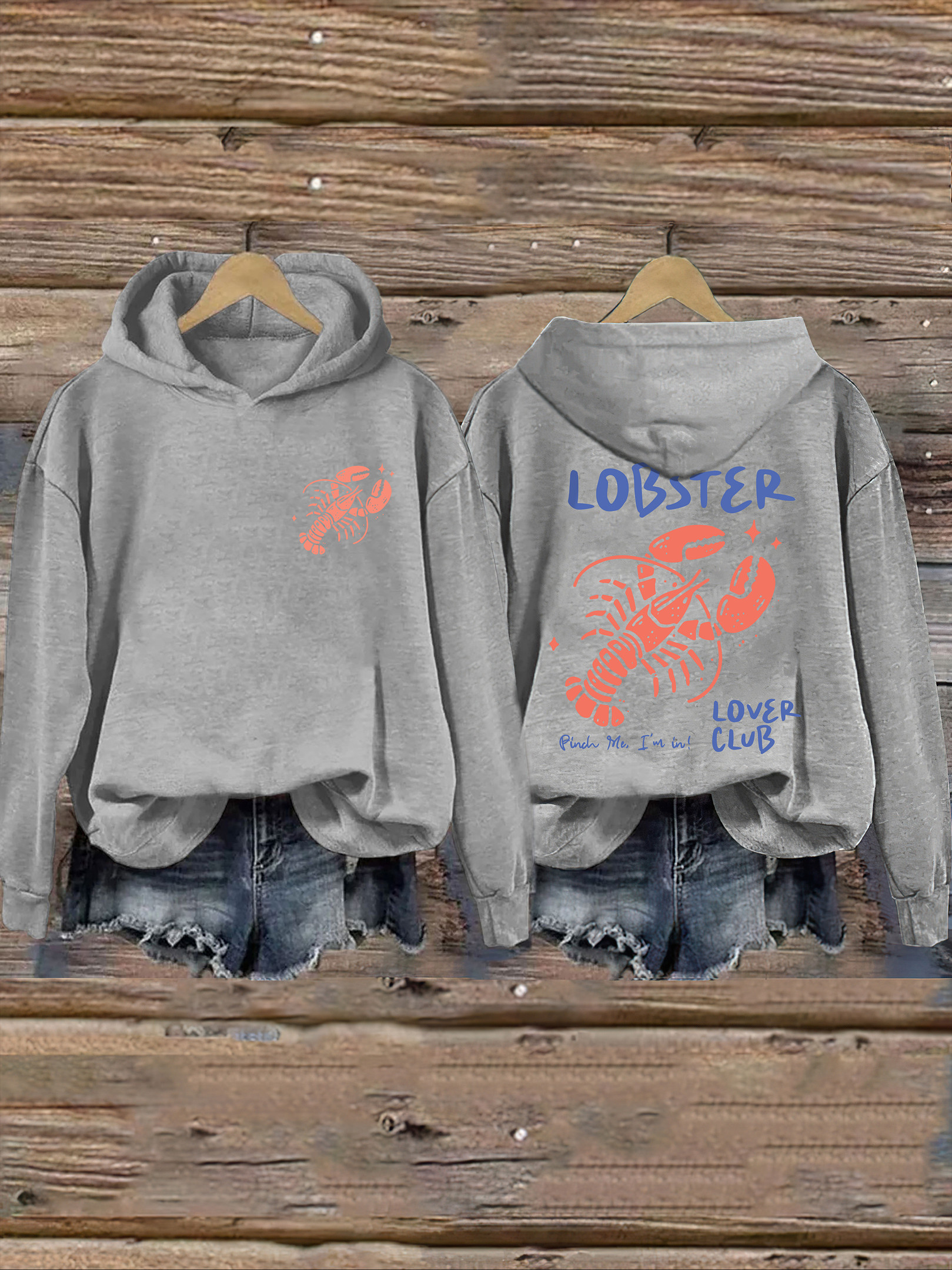 Lobster Lover Club Hoodie Animal Themed Funny Hooded Sweatshirt Lobster Lover Gifts