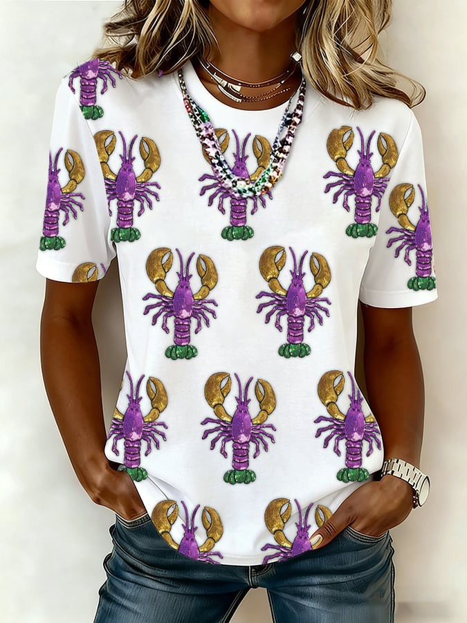 Lobster Mardi Gras T-shirt New Orleans Mardi Gras Shirt Fleur De Lis Apparel Gifts For Mom