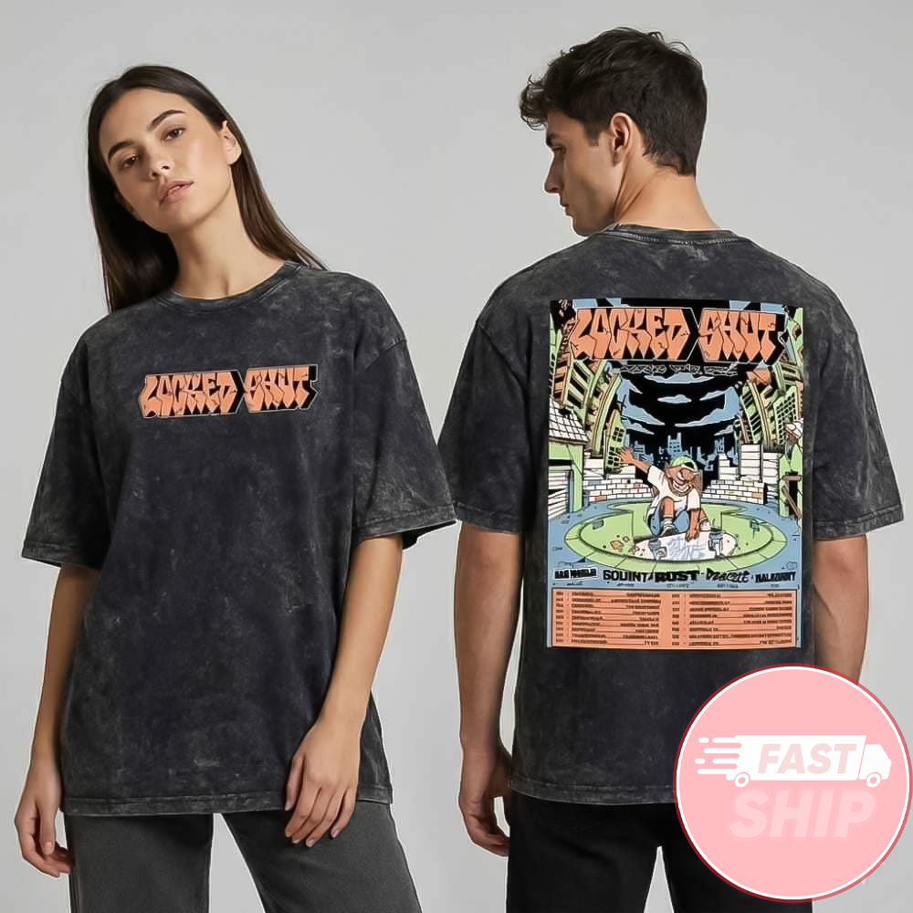 Locked Shut US Spring Tour 2026 x Bad World x Squint x Rust x Dogpile x Maladjust Washed T-Shirt