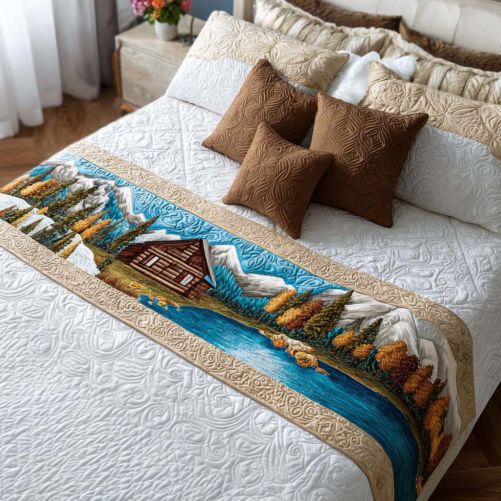 Lodge Cabin Dreams Quilted Bed Runner Bed Decorations Forest Themed Gifts