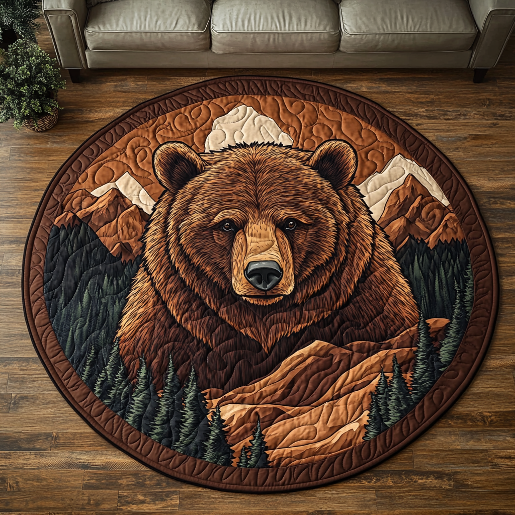 Lodge Life Quilted Round Mat Entryway Christmas Decor Ideas Bear Gifts For Mom Mother's Day