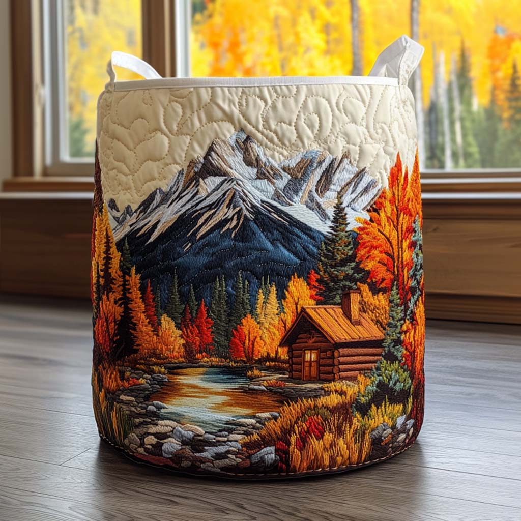 Lodge Living Quilted Laundry Basket Christmas Merch Gift