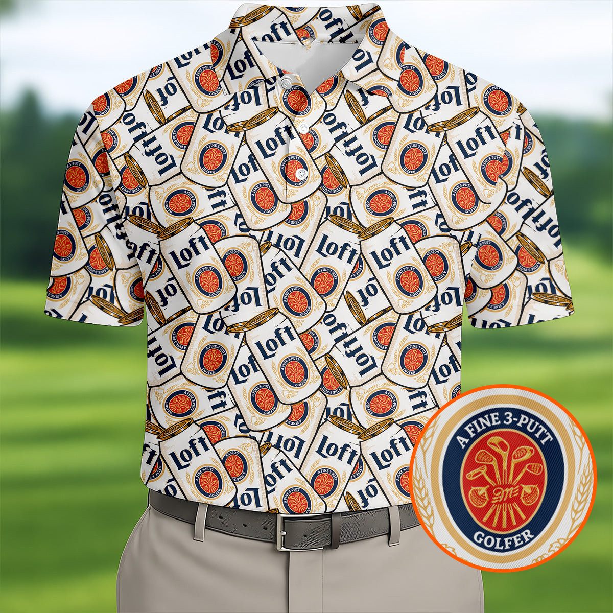 Loft A Fine 3 Putt Golfer Golf And Beer Fun Polo Shirt Golf Shirt Presents For Father