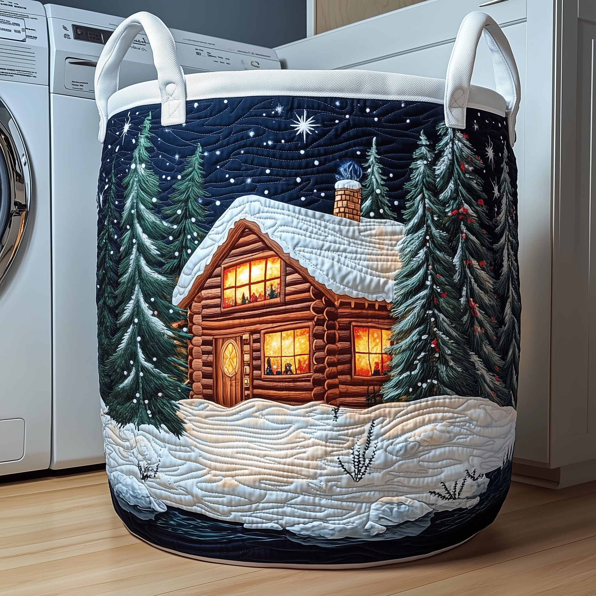 Log Cabin Quilted Laundry Basket Family Shirt Ideas For Christmas