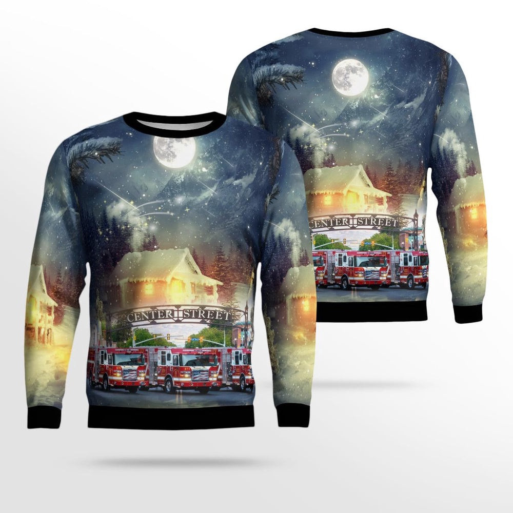 Logan City Fire Department Logan Utah Christmas AOP Ugly Sweater Christmas Unisex Sweaters Gift For Christmas