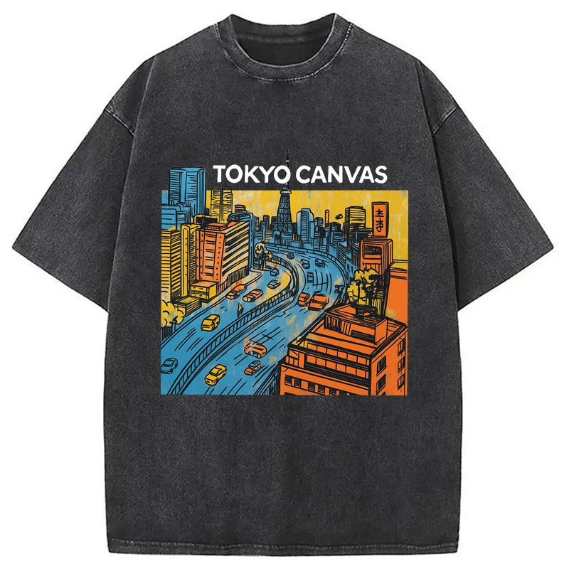 LOGO Ukiyoe Washed T-Shirt Soft Cotton Daily Wear Tee Gifts For Him LOGO Ukiyoe Washed T-Shirt Soft Cotton Daily Wear Tee Gifts For Him