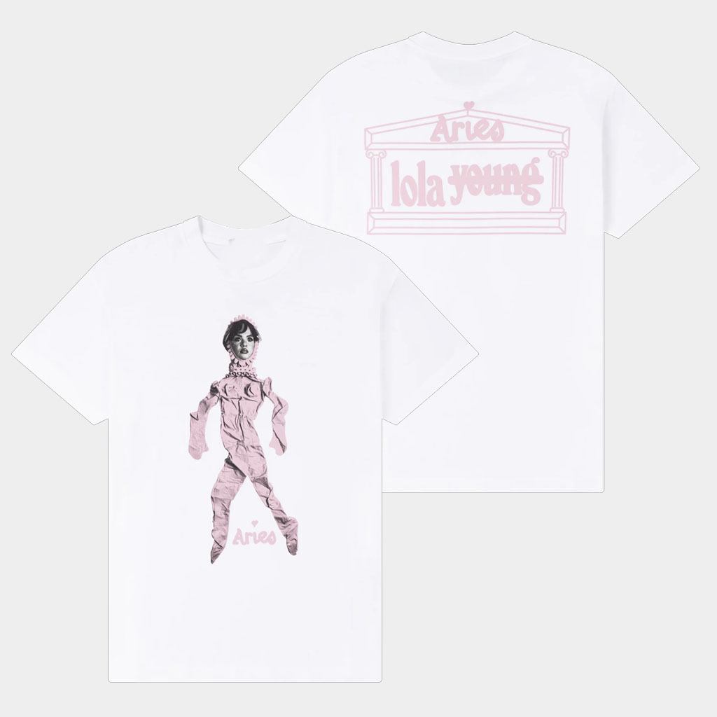 Lola Young Merch Aries X Lola Young White Doll Print T-Shirt Gifts For Besties