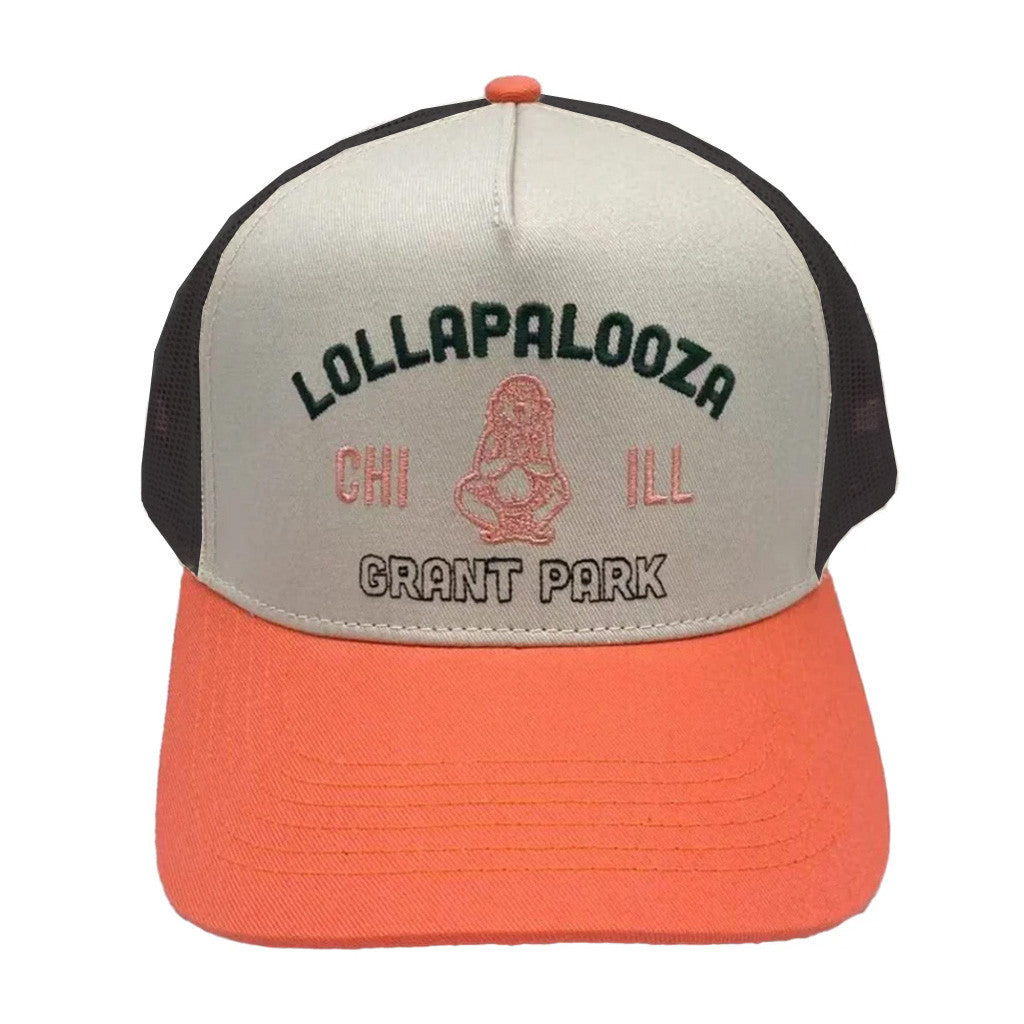 Lollapalooza Band Merch Buddha Embroidered Trucker Hat Gift Ideas For Husband Lollapalooza Band Merch Buddha Embroidered Trucker Hat Gift Ideas For Husband