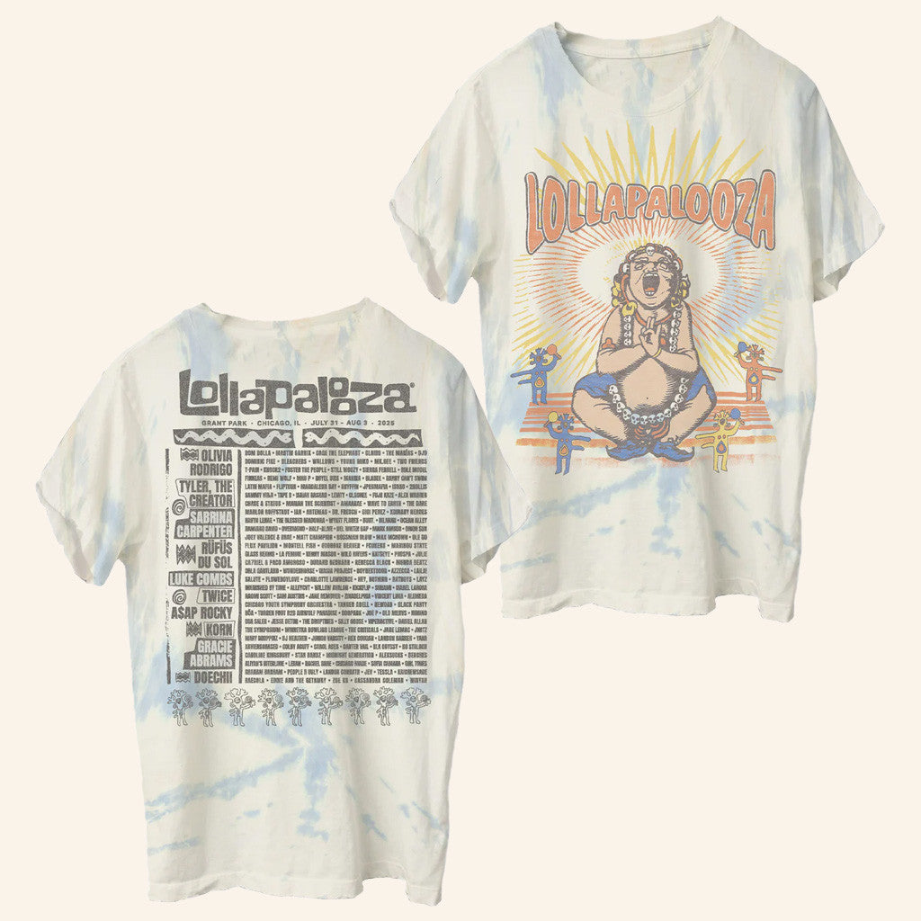 Lollapalooza Band Merch Buddha Tie-Dye T-Shirt Gifts For Friends Lollapalooza Band Merch Buddha Tie-Dye T-Shirt Gifts For Friends