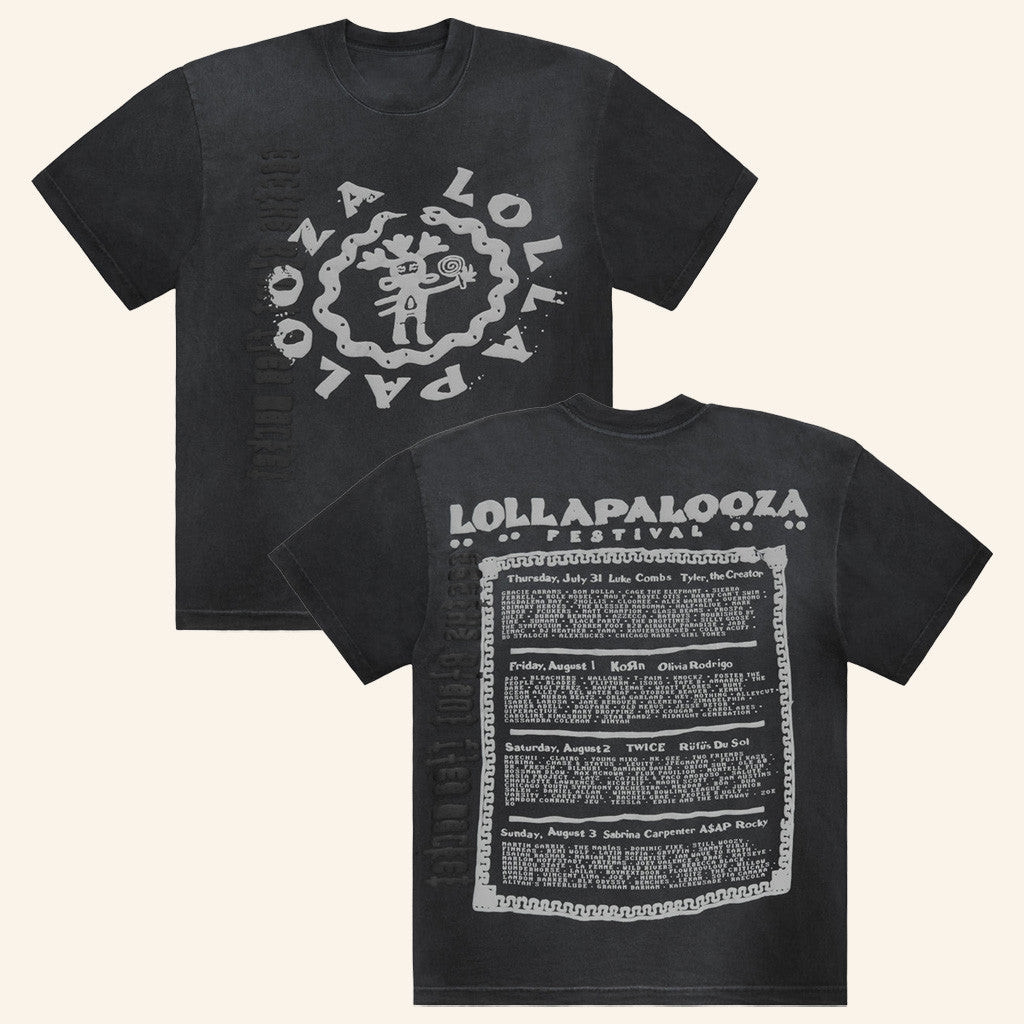 Lollapalooza Merch Artist 2025 Lollapalooza x Cactus Plant Flea Market Black T-Shirt