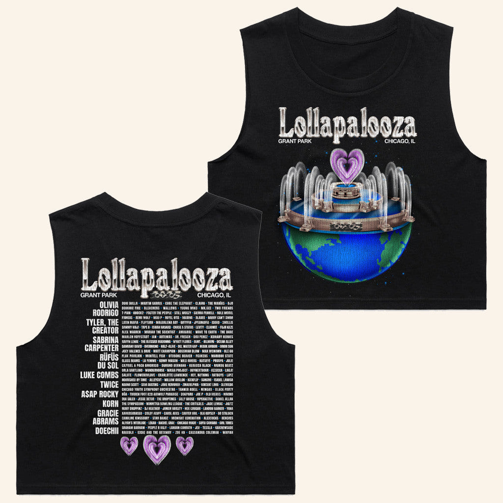 Lollapalooza Merch Artist 2025 Planet Lolla Crop Tank Best Gifts For Girlfriend
