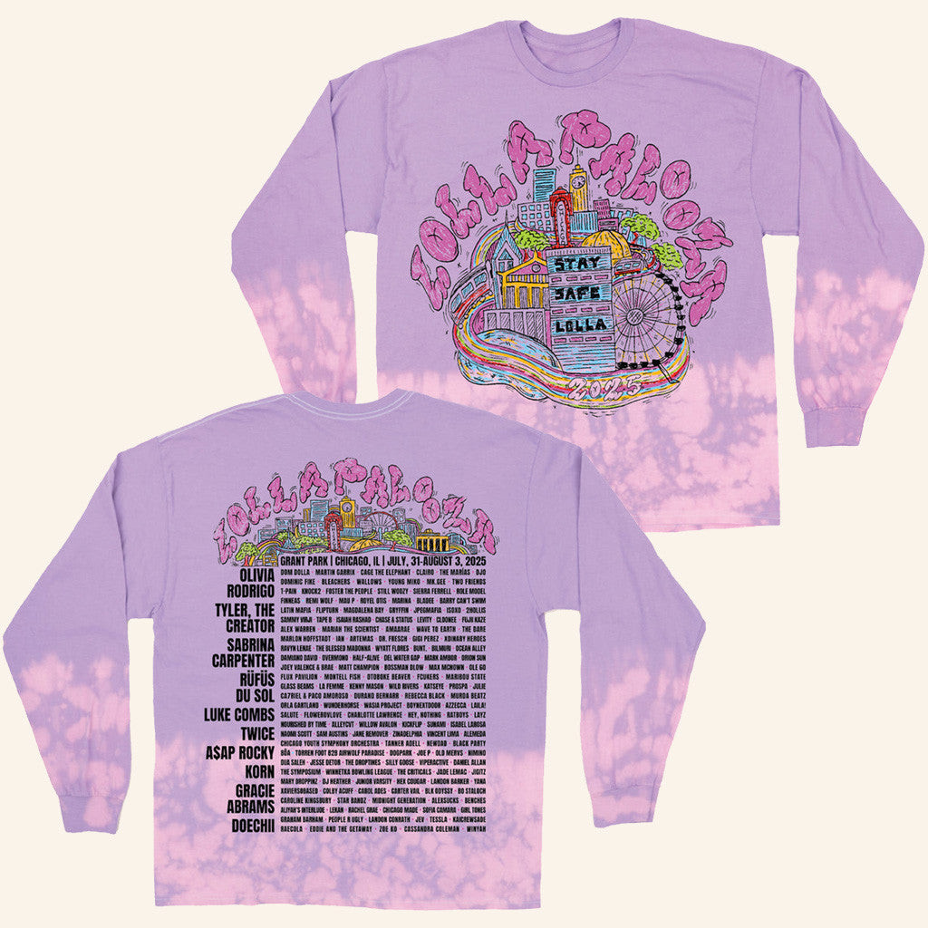 Lollapalooza Merch Artist 2025 Skyline Long Sleeve T-Shirt Best Gifts For Girlfriend Lollapalooza Merch Artist 2025 Skyline Long Sleeve T-Shirt Best Gifts For Girlfriend