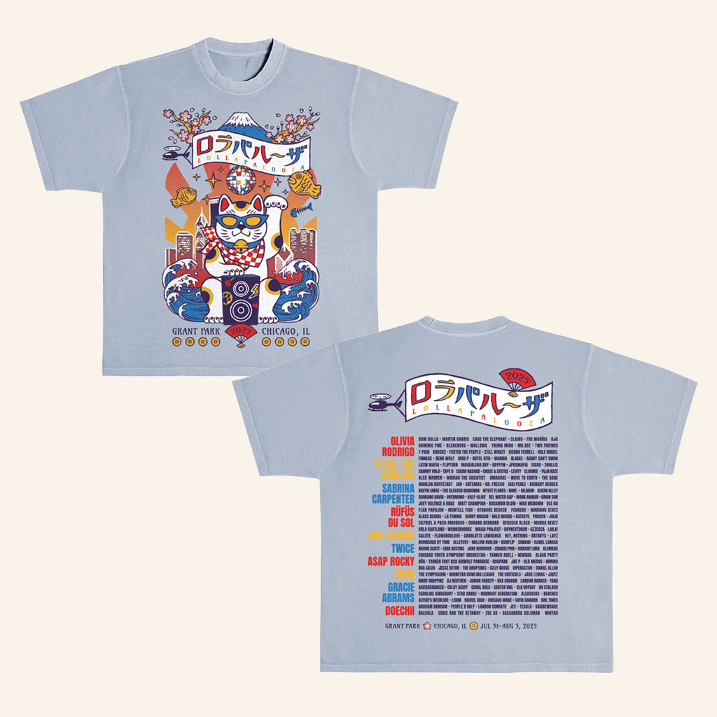 Lollapalooza Merch Lucky Cat Shirt Gifts For Boyfriend