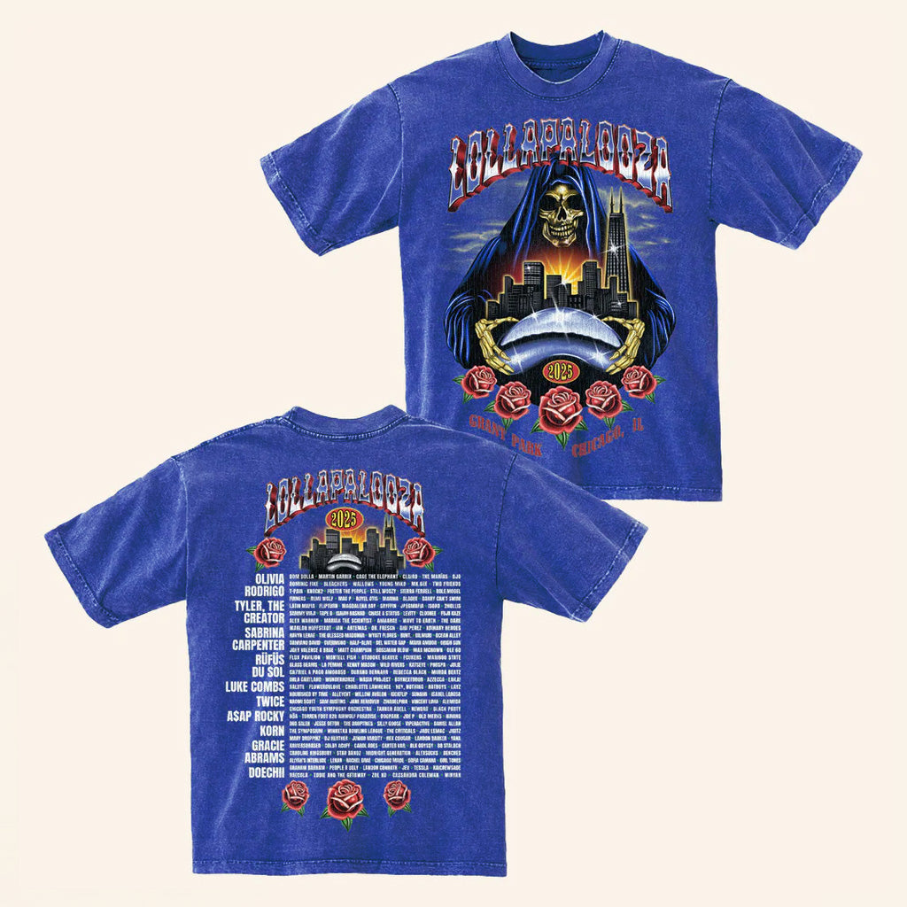 Lollapalooza Merch Rose Reaper T-Shirt Gifts For Dad Lollapalooza Merch Rose Reaper T-Shirt Gifts For Dad