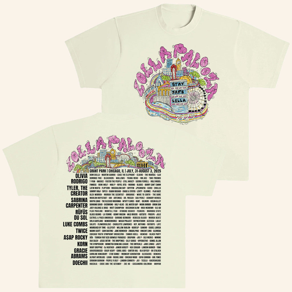 Lollapalooza Merch Skyline T-Shirt Gifts For Wife