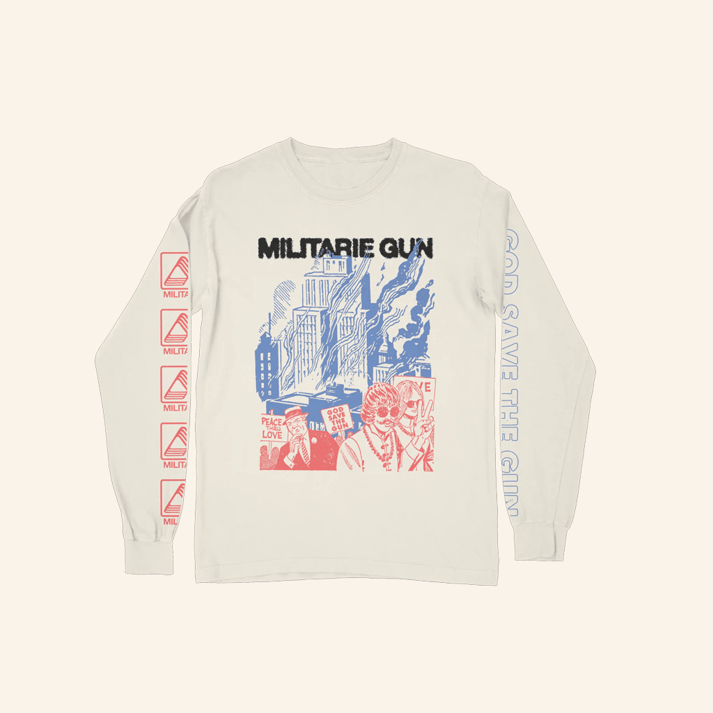 Loma Vista Recordings Merch Militarie Gun God Save The Gun Long Sleeve T-Shirt Fans Gifts Loma Vista Recordings Merch Militarie Gun God Save The Gun Long Sleeve T-Shirt Fans Gifts