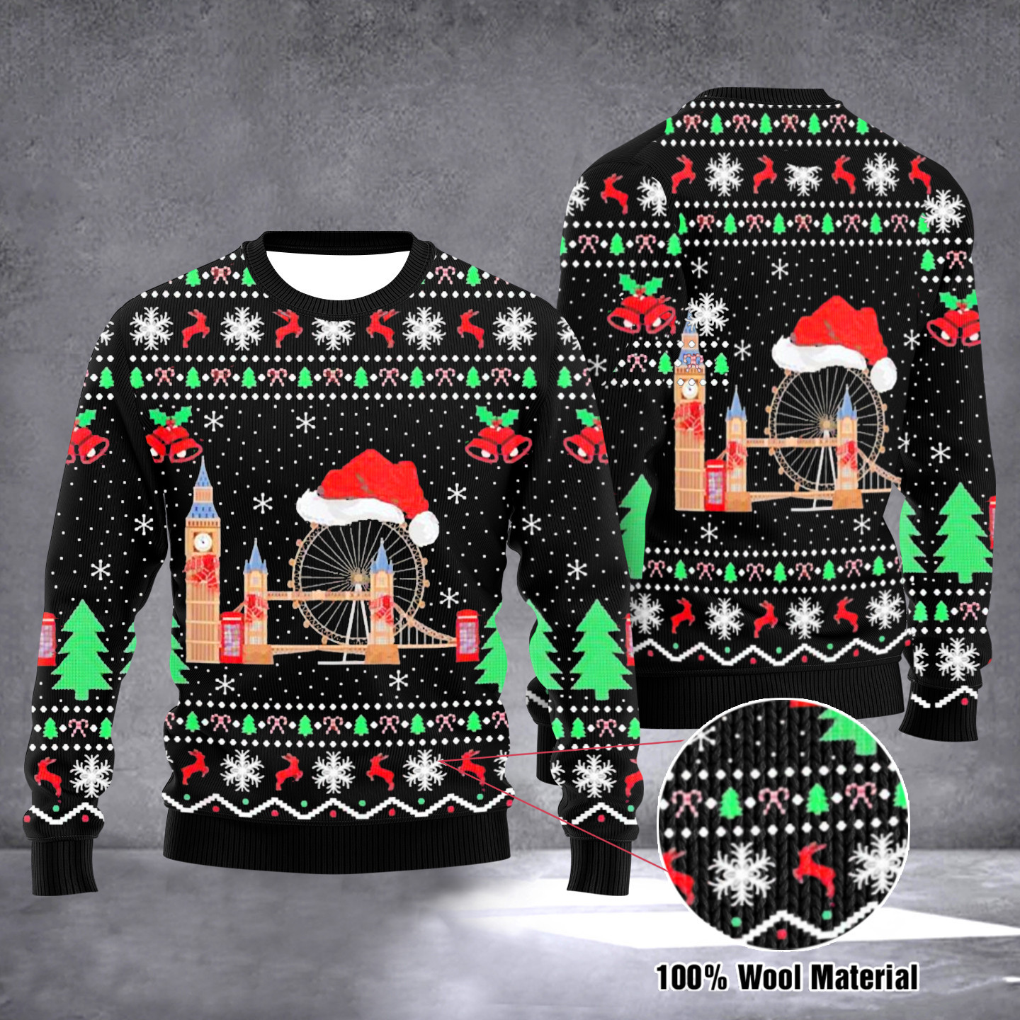 London Bridge Ugly Christmas Sweater Clothing For Men Women England Christmas Gifts