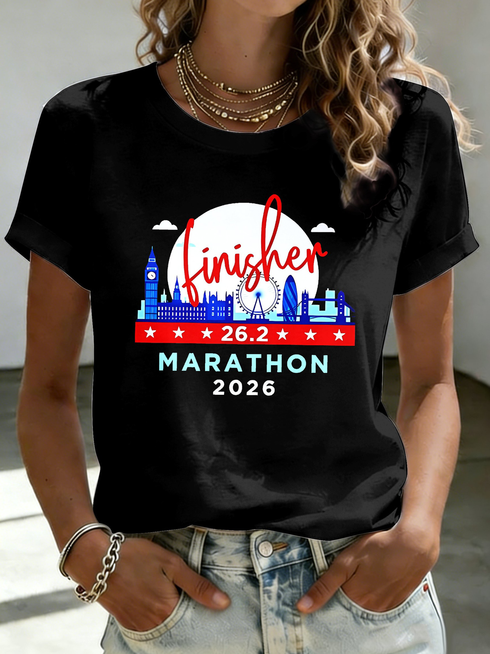London Marathon Finisher 2026 T-Shirt London Landmarks Half Marathon 2026 Merch Gift Idea For Sister