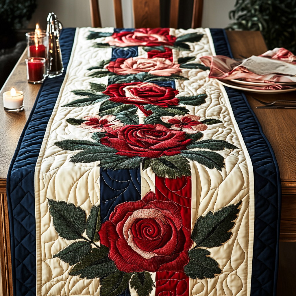 London Pride Quilted Table Runner Holiday Themed Table Runners Christmas Flower Gifts