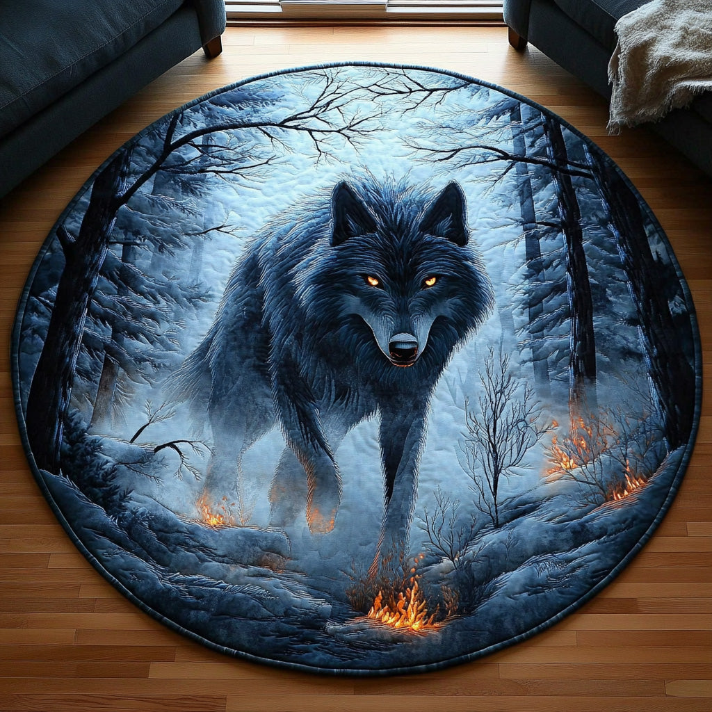 Lone Howl Quilted Round Mat Christmas Entry Way Decor Xmas Present Ideas For Sister In Law