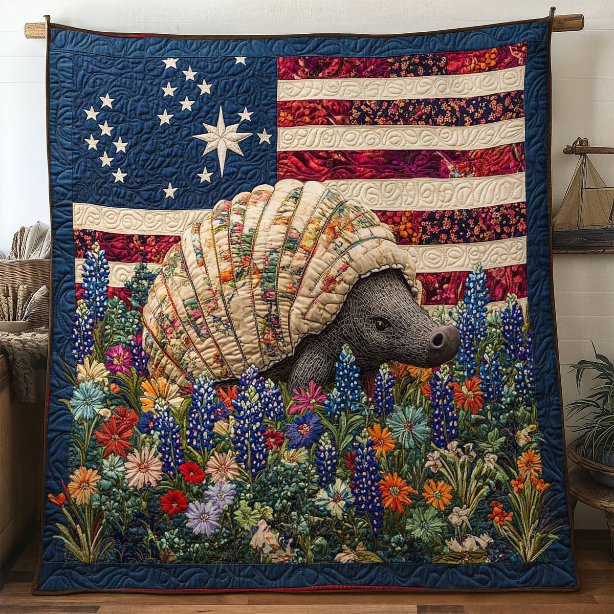 Lone Star Armadillo Quilt Soft Quilt Blanket Gift for Comfortable Nights
