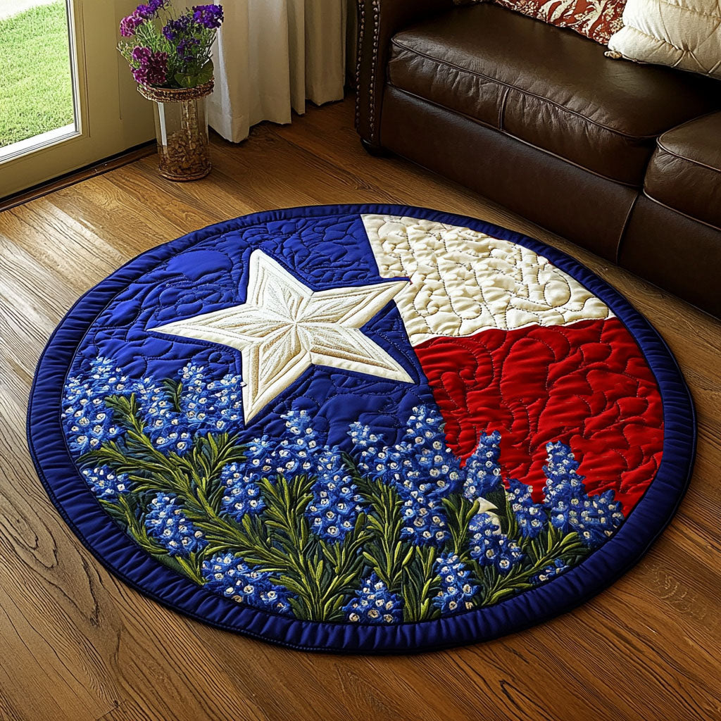 Lone Star Beauty Quilted Round Mat Christmas Decor For Entryway Unique Daisy Gifts