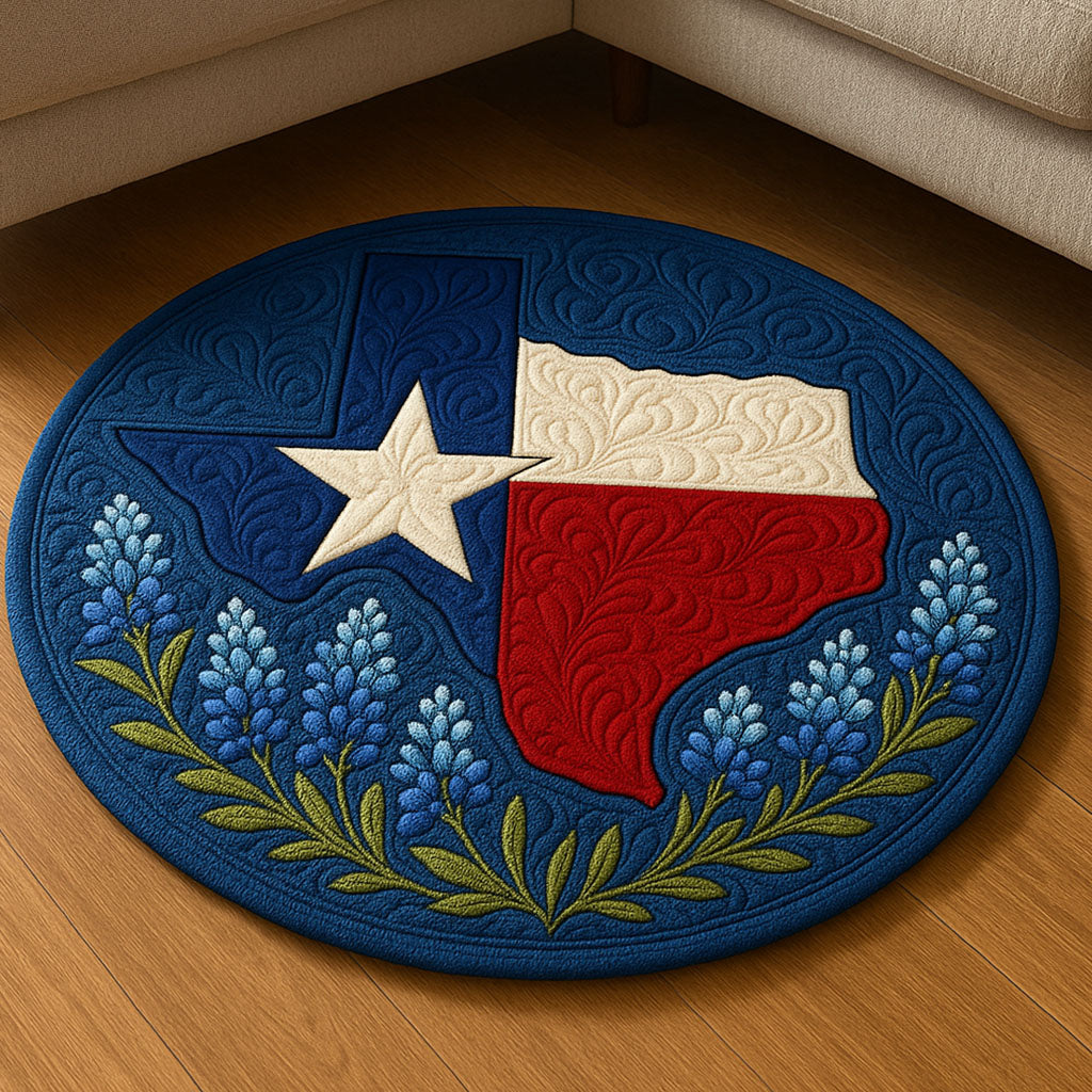 Lone Star Bloom Quilted Round Mat Entry Way Ideas Daisy Flower Gifts