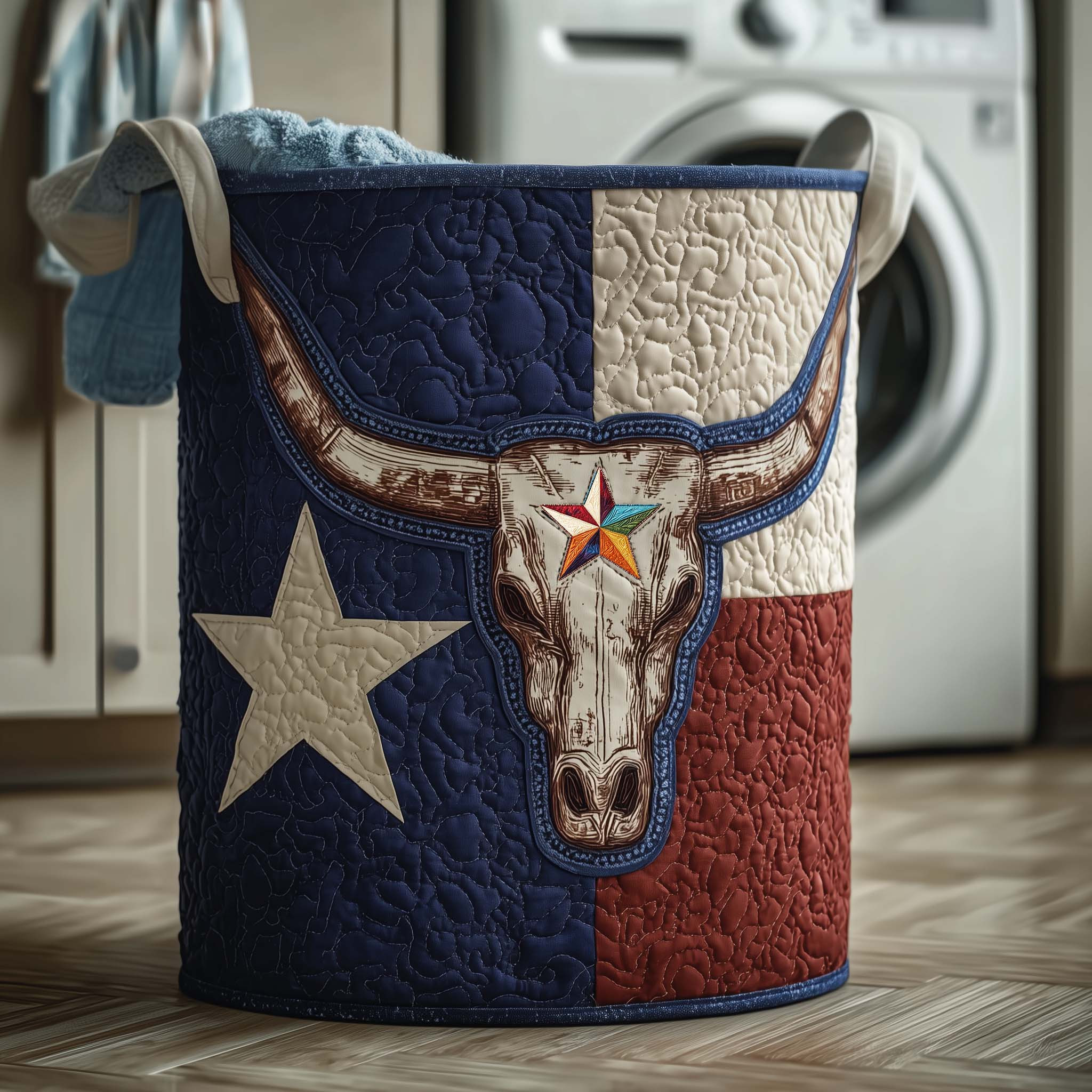 Lone Star Laundry Basket Quilted Laundry Basket Decorative Gifts For Texans