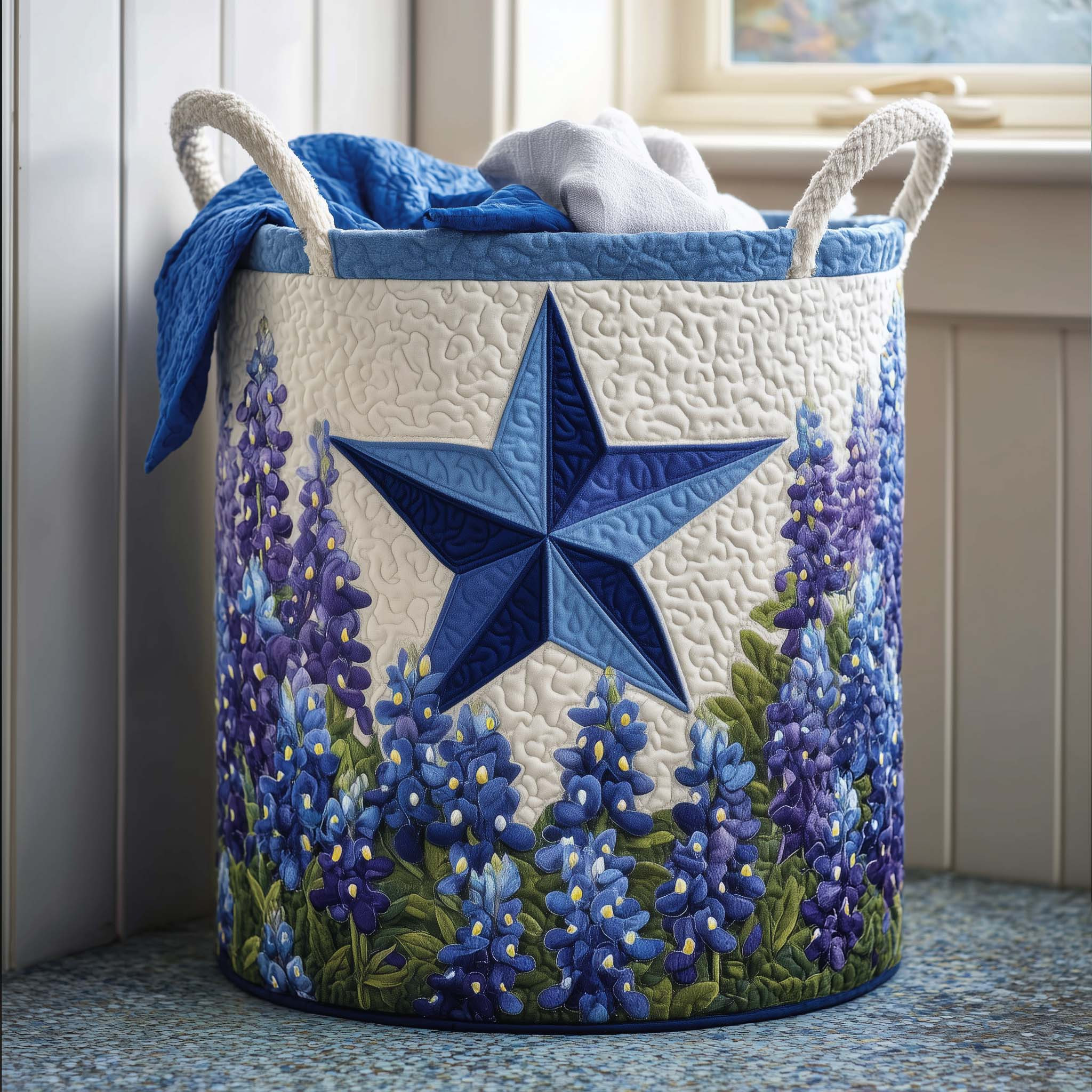 Lone Star Laundry Basket Quilted Laundry Basket Modern Home Decor Gifts For American