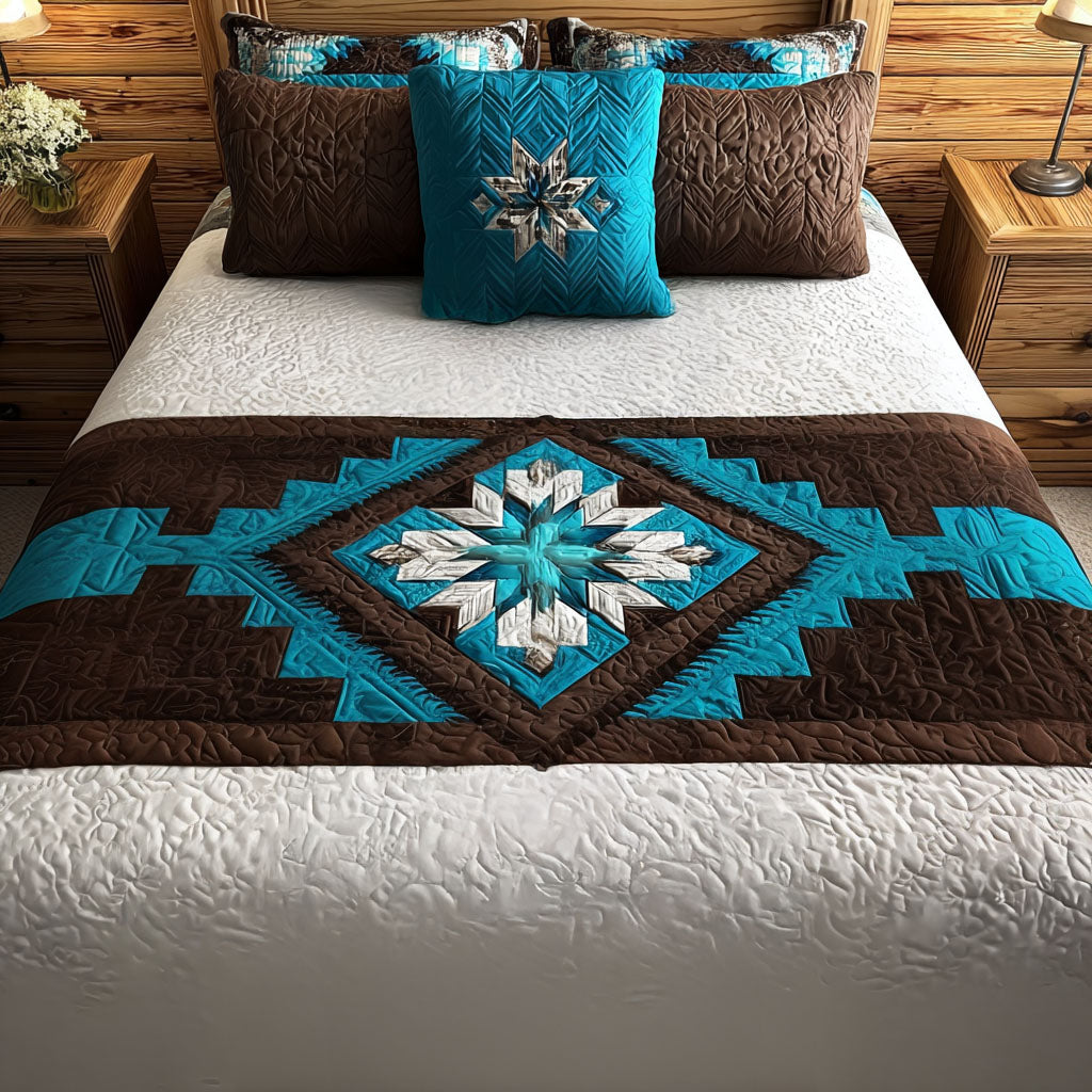 Lone Star Path Quilted Bed Runner Bedroom Decor Secret Santa Gift Ideas