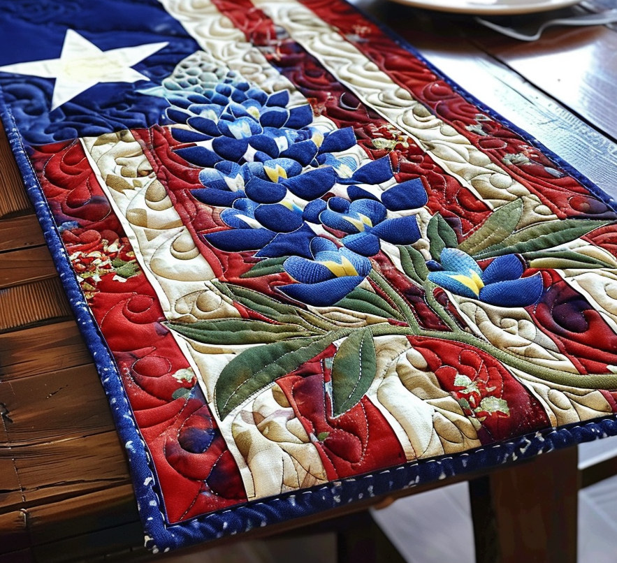 Lone Star Rising Quilted Table Runner Dining Table Decor Texan Gift Items