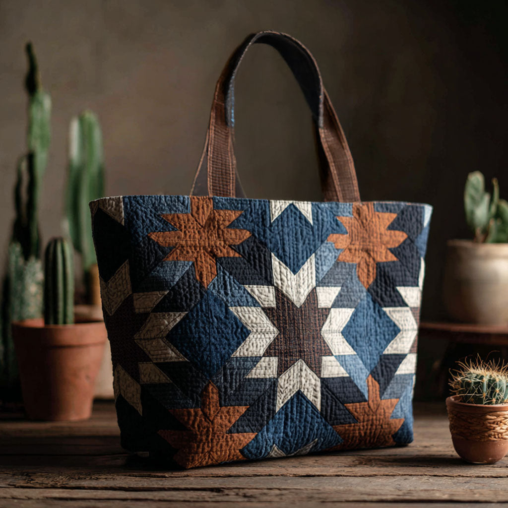 Lone Star Trails Quilted Tote Bag Cute Cactus Gifts