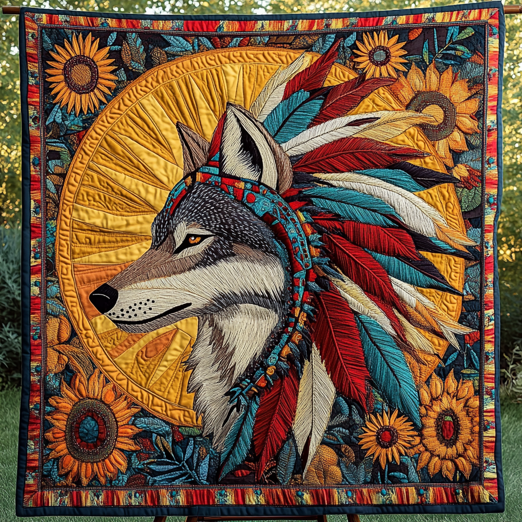 Lone Wolf Legend Quilted Blanket Wolf Gifts For Him